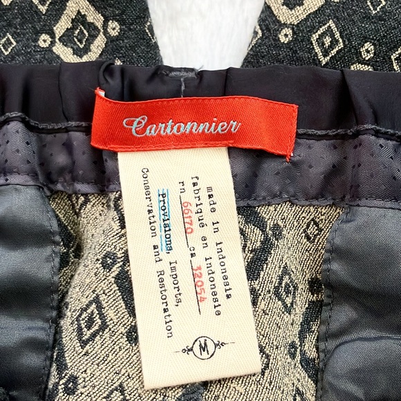 Like New Anthropologie Cartonnier Tan and Gray Geometric Pants - Picture 5 of 6
